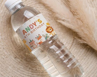 Editable Calling All Party Animals Water Bottle Label Safari Birthday Bottle Wrapper Wild One Birthday Decor Digital Template Printable