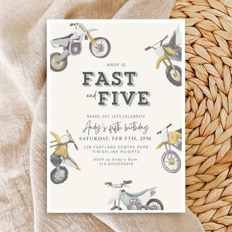 Fast And Five Birthday Invitation