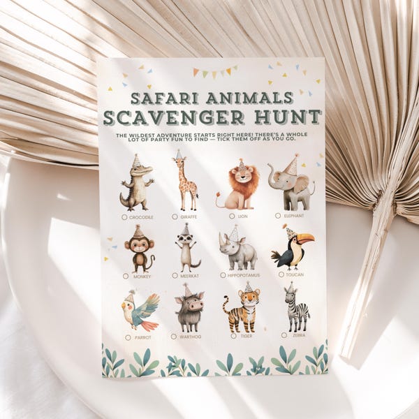 Safari Scavenger Hunt Printable - Etsy