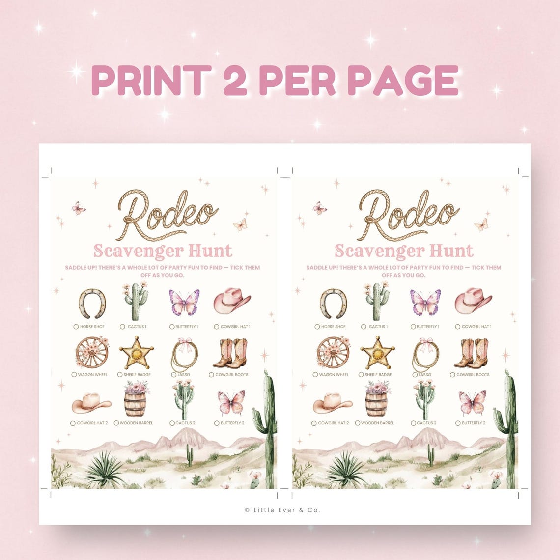 Rodeo Scavenger Hunt Printable Cowgirl Birthday Party Game for Kids ...