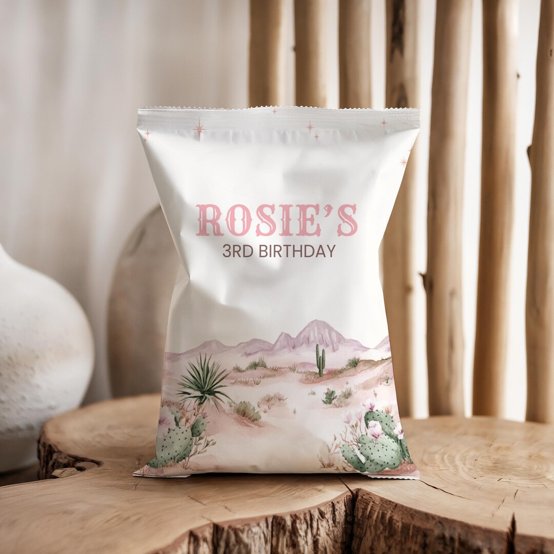Custom Pink Rodeo Chip Bag Label Rodeo Chip Bag Wrapper Pink Western ...
