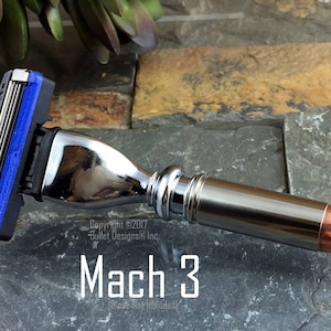 Mini Bullet Razor, Handcrafted Colt 45 Bullet Razor, Colt 45, Mach 3 Razor, Fusion Razor, Men&#39;s Accessories, Travel Razor, Gift for Him