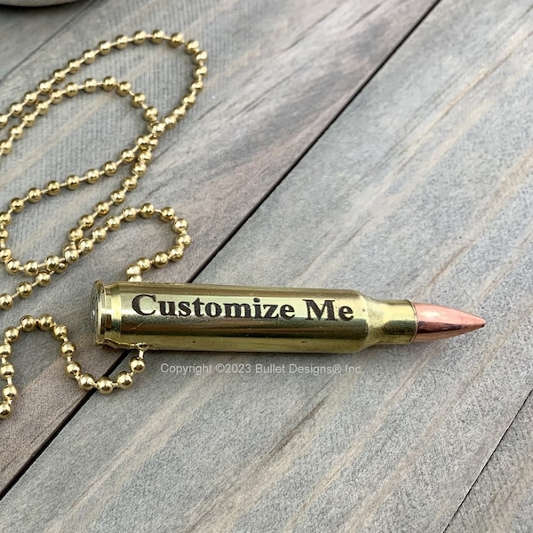 Collar de bala de latón grabado, grabado, 308, 30-06, 30-30, 270, 243, Ak-47, 223, Ar-15, M4, personalizado, perforado, a medida, TNR