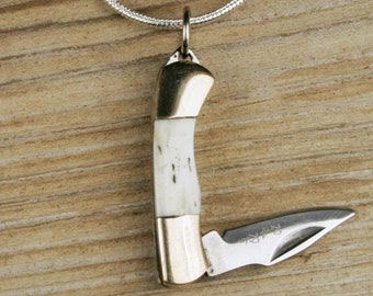 Knife Necklace, Rough Ryder Knife Necklace, Rough Rider Necklace, Knife Jewelry, Rough Rider Jewelry, Custom Necklace