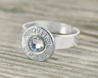 Solid .925 Sterling Silver Band Custom Nickel Bullet Women's Ring FREE SHIP Solid .925 Sterling Silver Band Custom Nickel Bullet Women's Ring FREE SHIP