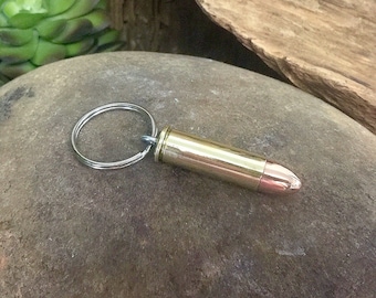 Bullet Keyring / 38 Special Brass Bullet Keychain / Gold
