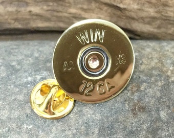 Épingle à chapeau ballerine, épingle à cravate pour fusil de chasse en laiton calibre 12 Winchester, cadeau fête des pères, mariage, cadeau de marié