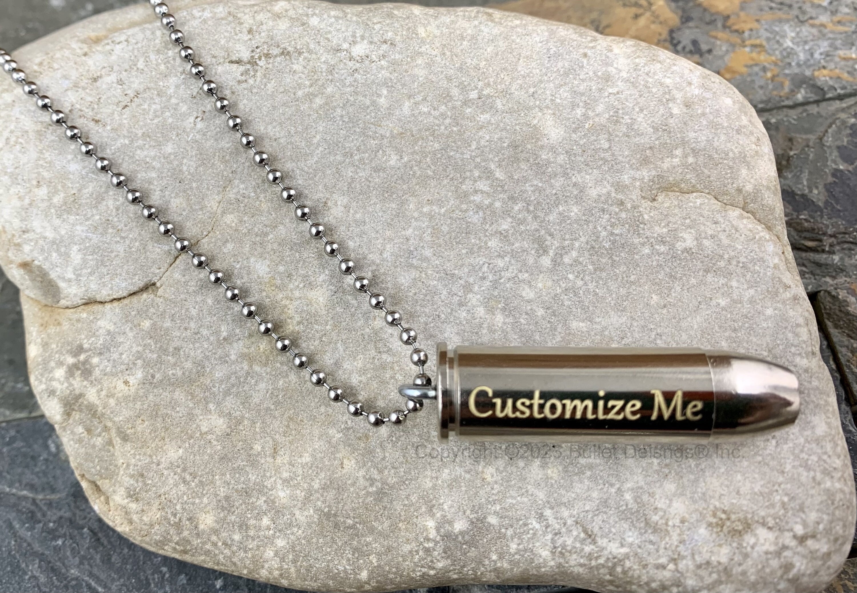Gold Plated Titanium Steel Bullet Open Pendant Necklace: Custom Engraved  Gift For Men From Guozhuwu, $2.49 | DHgate.Com