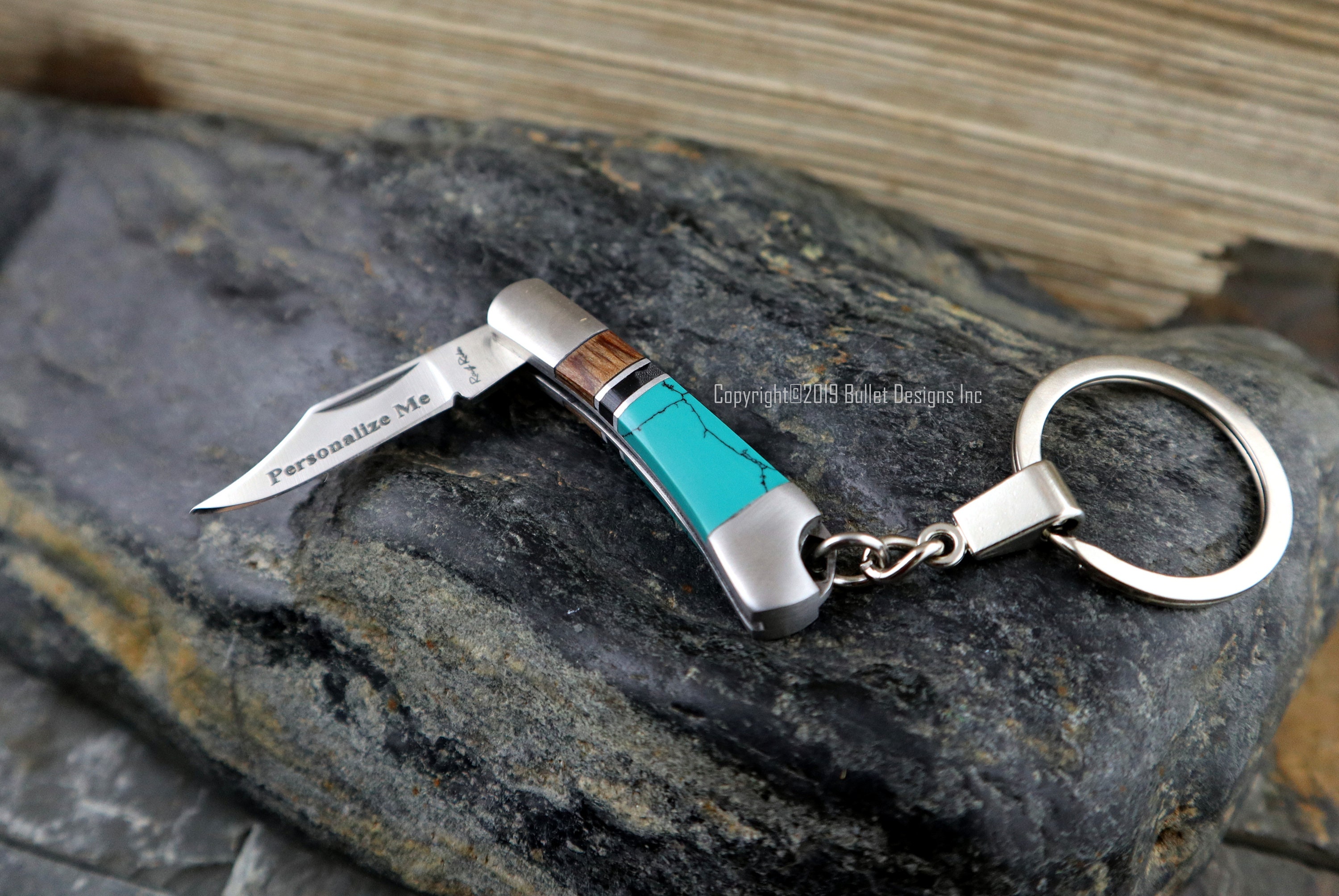 Mini Magnetic Knife Keychain Bronze Key Chain Ring Edc Box Cutter