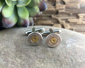 Bullet Cufflinks, 7mm-08 Nickel Bullet Cuff Links, 7mm-08 Cufflinks, Silver Cufflinks, 7mm Cufflinks, Wedding Cufflinks, Grooms gift