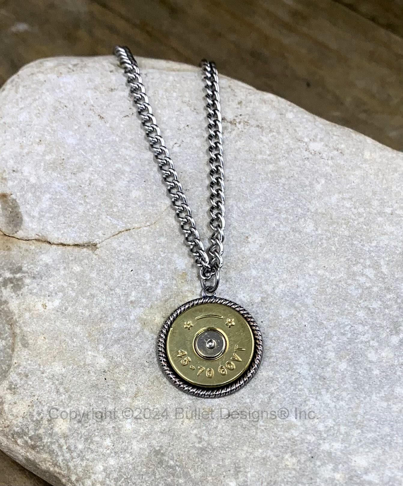 45-70 Government Antique Silver Bullet Necklace, Real Bullet
