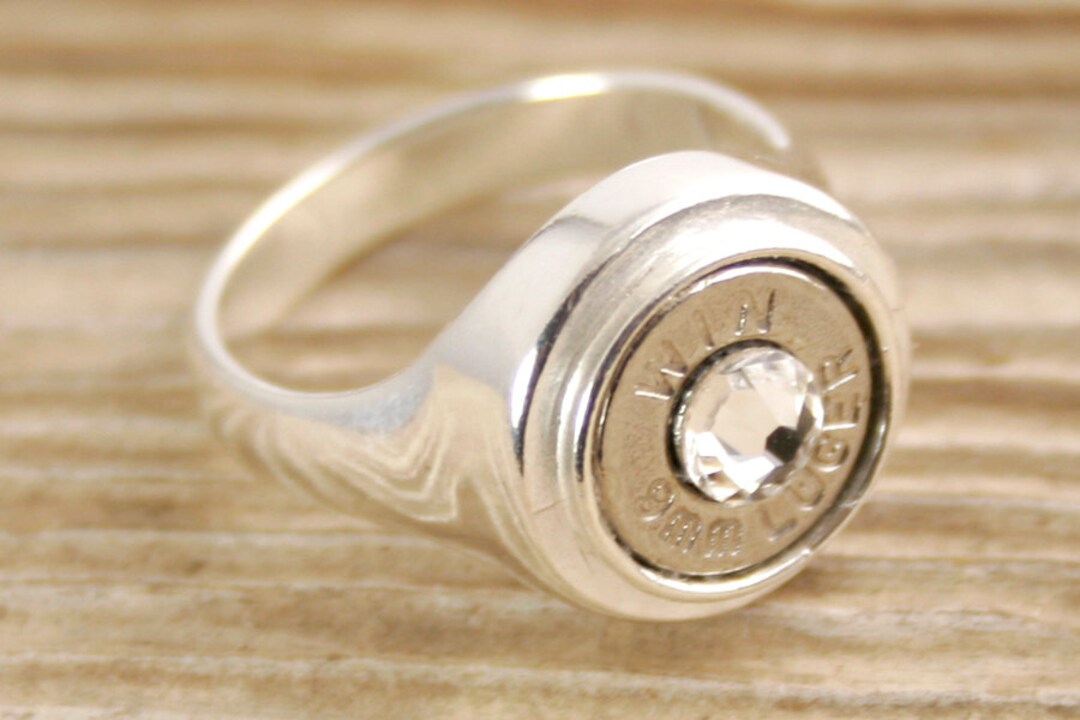 Bullet Ring / 9mm Sterling Inlaid / Custom Ring - Etsy