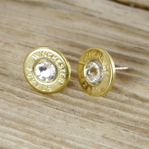 Bullet Stud Earrings / Bullet Earrings / Winchester AK-47 Brass Stud Earrings / Sterling Silver Posts / Custom Earrings