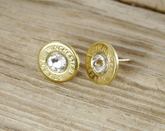 Bullet Stud Earrings / Bullet Earrings / Winchester AK-47 Brass Stud Earrings WIN-AK47-B-SEAR / Sterling Silver Posts / Custom Earrings