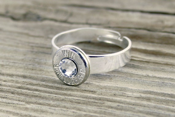 Solid .925 Sterling Silver Band Custom Nickel Bullet Women's Ring FREE SHIP Solid .925 Sterling Silver Band Custom Nickel Bullet Women's Ring FREE SHIP