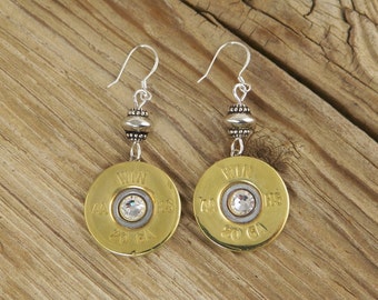 Bullet Earrings / 20 Gauge Brass Bullet Dangle Earrings WIN-20-DBNB-BDBE / Brass Earrings / Shotgun Earrings / Shotgun Shell Earrings