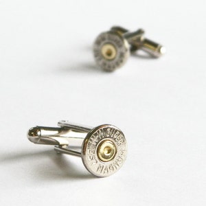 Bullet Cufflinks, Winchester 357 Mag Nickel Bullet Cufflinks, Wedding Cufflinks, 357 Mag Cuff Links, Bullet Cuff Links, Wedding Cuff Links