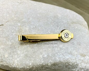 Bullet Tie Clip, Winchester Brass Bullet, Gold, Accessories, Gift Him, Men's, 357 Mag(Shown), 40 Cal, 10MM, AK-47, 38 Special, 357 Sig