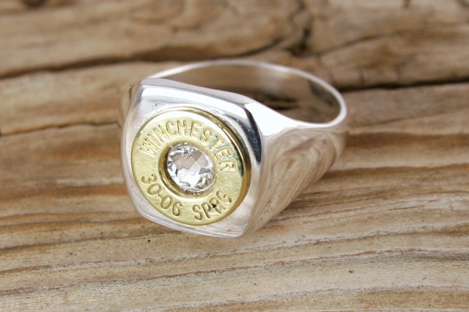 Bullet Ring Men's Sterling Silver & Brass Bullet Ring Etsy