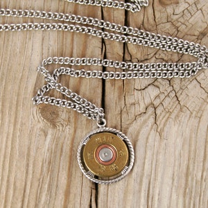 Bullet Necklace / 28 Gauge Men&#39;s Shotgun Necklace WIN-28GA-DBCN-SSSN / Men&#39;s Necklace / Men&#39;s Bullet Necklace / Shotgun Necklace / Custom