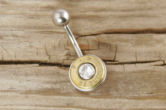 Bullet Belly Ring 32 Auto Brass Bullet Belly Ring, Non Dangle Custom  Belly Ring Swarovski Belly Ring Belly Ring Body Jewelry