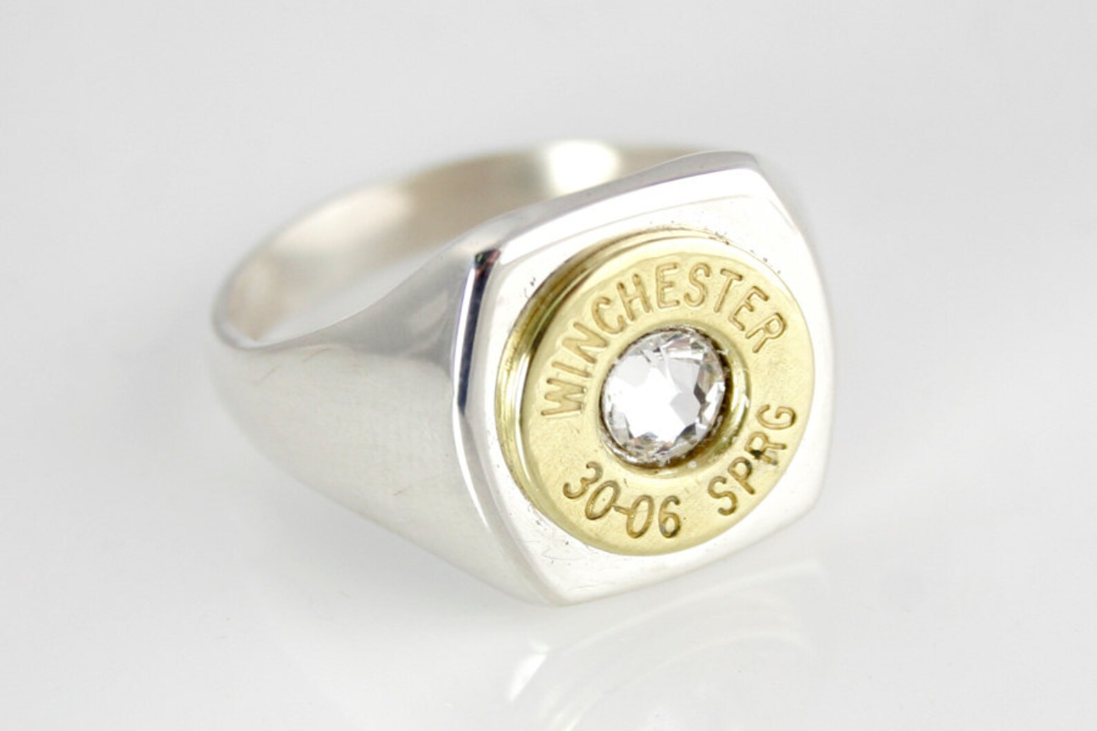 Bullet Ring Men's Sterling Silver & Brass Bullet Ring Etsy