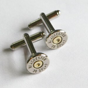 Bullet Cufflinks, Winchester 38 Special Nickel Bullet Cufflinks, Wedding Cufflinks, Groom Gifts, Groomsmen Gifts, Bullet Cuff Links