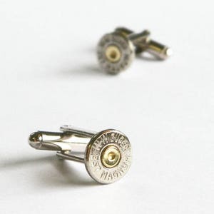 Bullet Cufflinks, Winchester 357 Mag Nickel Bullet Cufflinks, Wedding Cufflinks, 357 Mag Cuff Links, Bullet Cuff Links, Wedding Cuff Links