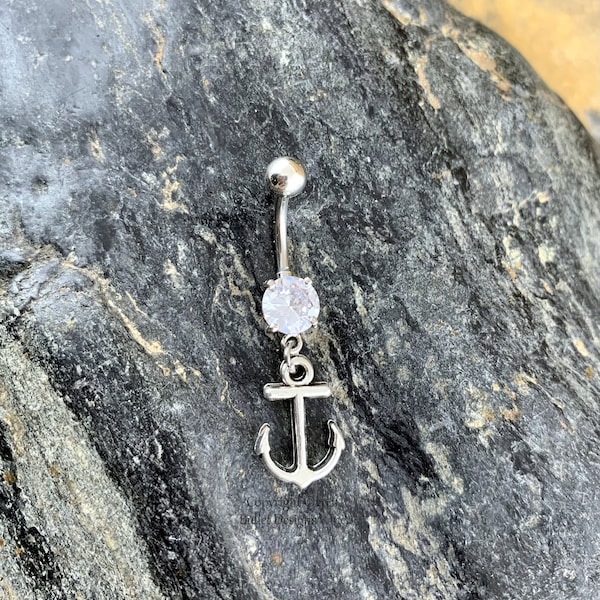 Anchor Belly Button Ring, Nautical Belly Ring, Boatman, Sportsman, Outdoor, Sailing Jewelry, Sailor, Marines, Navy