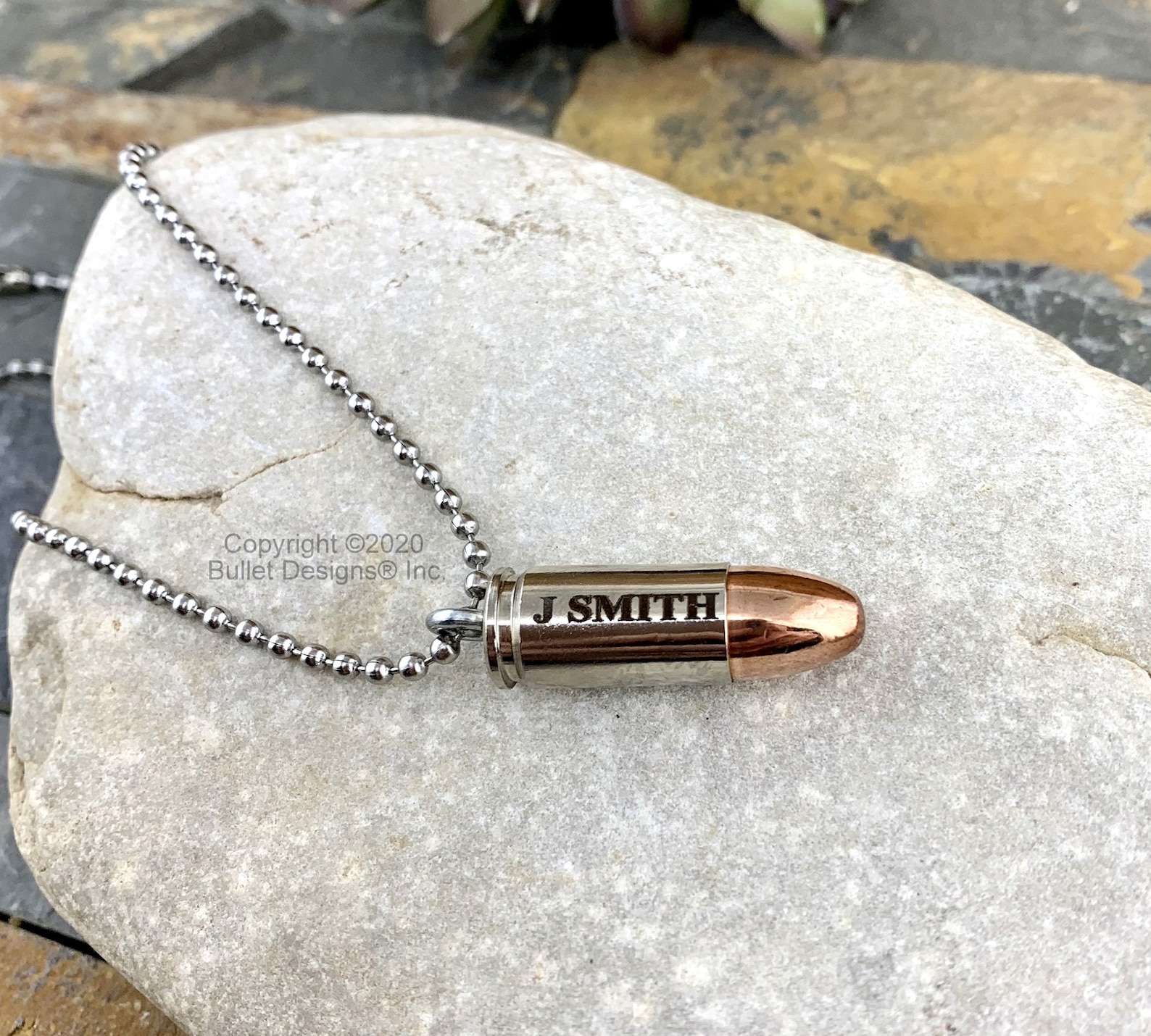 Engraved 9mm Bullet Necklace Nickel Dark or Gold Engraving Etsy