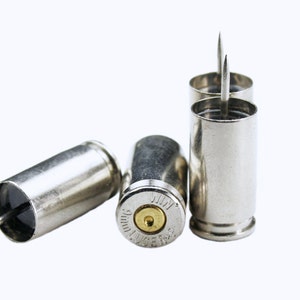 Bullet Push Pins, Winchester 9mm Nickel Bullet Push Pins Set of 4, Push Pins, Silver Push Pins, 9mm Push Pins, Office Supplies image 2