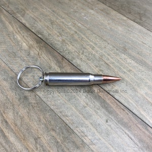 Bullet Keyring / 308 Nickel Bullet Keyring / Bullet Keychain / Silver Keychain / Silver Keyring / 308 Keychain / 308 Keyring
