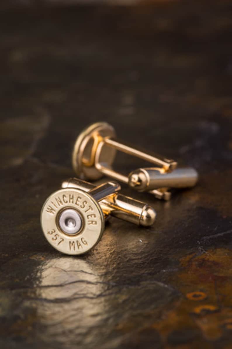 Winchester 357 Mag Brass Bullet Cufflinks 357 Mag Cufflinks Bullet Cuff Links Wedding Cufflinks Bullet Cufflinks Wedding Cuff Links
