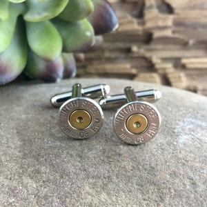 Bullet Cufflinks, 7mm-08 Nickel Bullet Cuff Links, 7mm-08 Cufflinks, Silver Cufflinks, 7mm Cufflinks, Wedding Cufflinks, Grooms gift