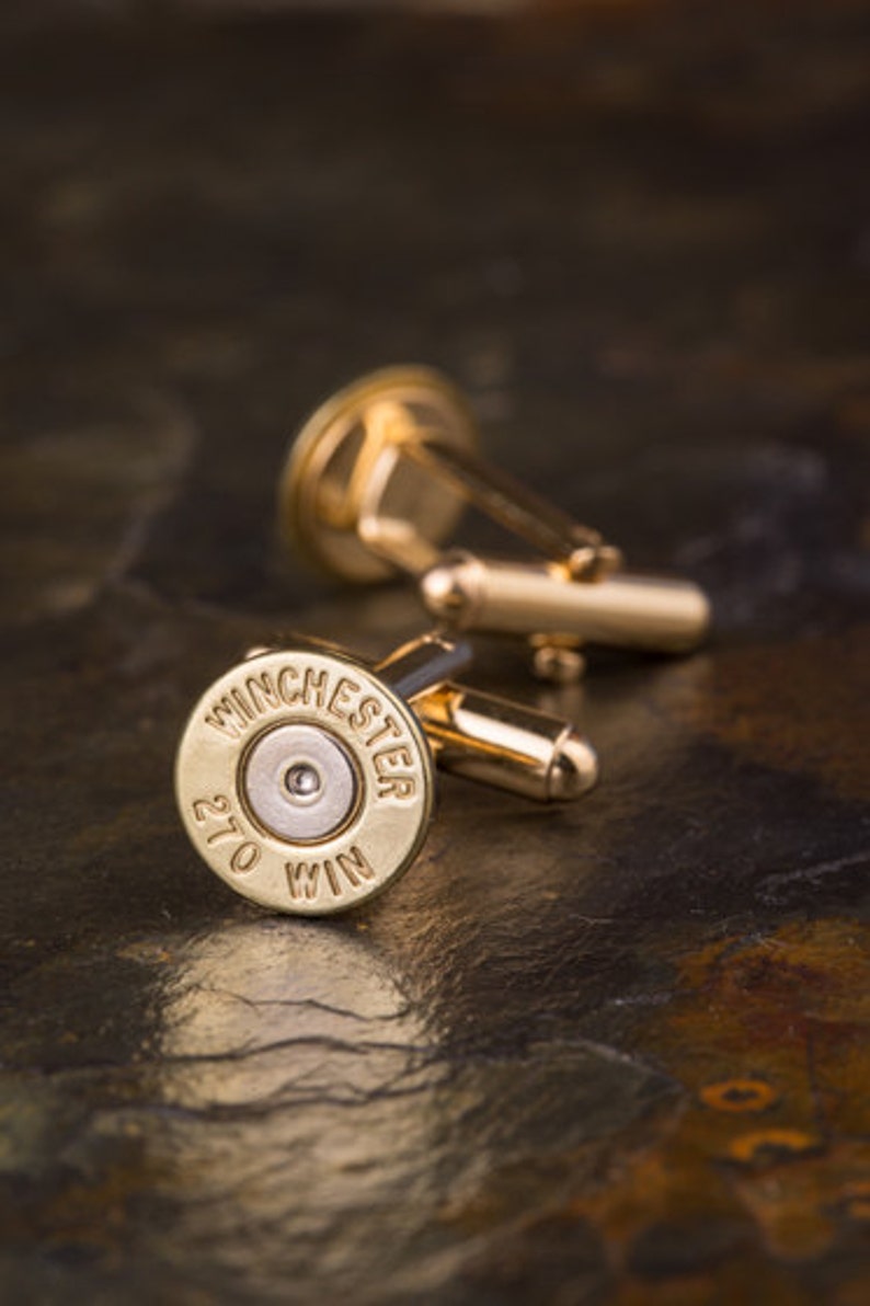 Bullet Cufflinks Winchester 270 Brass Bullet Cufflinks WIN-270-BN-CL Wedding Cufflinks Custom Cufflinks Quantity Discounts!