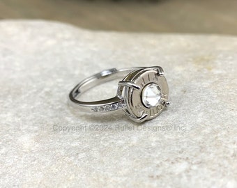 Bullet Ring / Custom Sterling Silver 9mm Adjustable Engagement Ring / Winchester