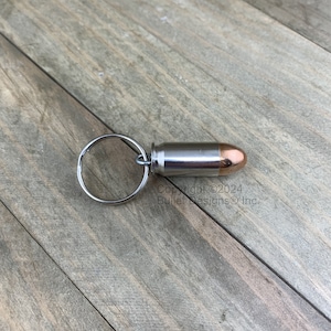 Bullet Keyring / 45 Auto Nickel Bullet Keyring / Bullet Keychain / Nickel Keychain / Silver Keyring / 45 Auto Keyring / Custom