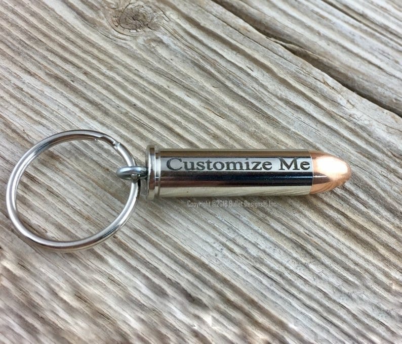 Custom Engraved Bullet Keychain, DARK PERMANENT ENGRAVING, 357 Mag, 38 ...