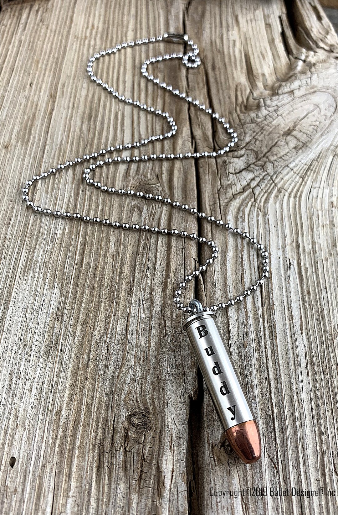Ingraved Bullets Engraved Bullet Necklace, DARK VERTICAL Engraving, 357 Mag, 38 Special ...