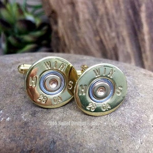Shotgun Cufflinks / Winchester 28 Gauge Shotgun Cufflinks WIN-28-BNC-CL / Wedding Cufflinks / Real Shotgun Shells / Quantity Discounts!