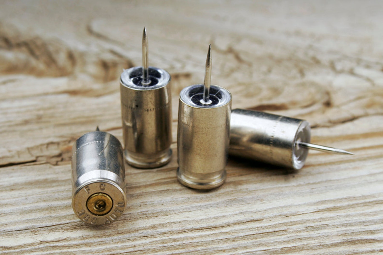 Bullet Push Pins / 380 Auto Nickel Bullet Push Pins Set of 4 Etsy