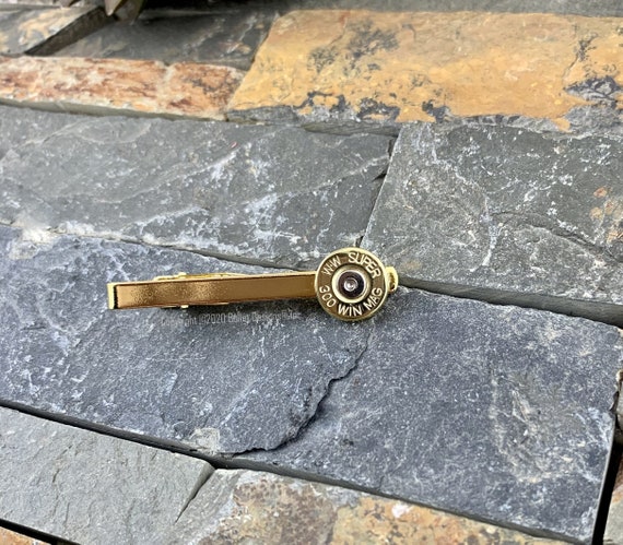 Bullet Tie Clip, 300 Win Mag Brass, WWS, Suit, Anniversary, Wedding Gift  Idea for Him, Gold Tone, Recycled, Sharp Dressed Man, Father's Day