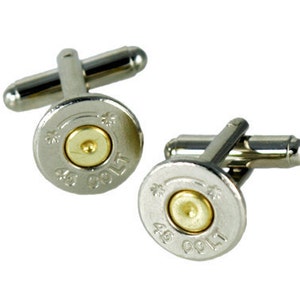 Bullet Cufflinks / Colt 45 Starline Nickel Bullet Cuff Links SL-45C-NB-CL / Silver Cufflinks / Men's Jewelry / Wedding / Colt 45 Cufflinks image 5
