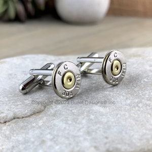Bullet Cufflinks, FEDERAL 308 Nickel Bullet Cufflinks, Wedding Cufflinks, Groom Gifts, Groomsmen, Bullet Cuff Links, Jewelry, Bridal
