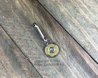 Bullet Zipper Pull, Nickel or Brass, 45 Auto(Shown in brass), Bullet Accessories, Recycled Bullet, Swarovski Crystal or No Crystal