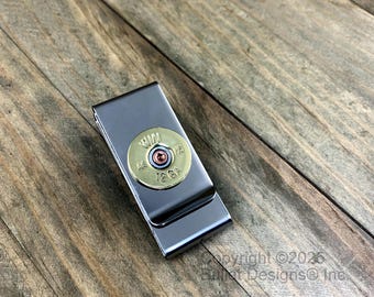 Bullet Money Clip, Custom Engraved, Triple Compartment, Winchester 12 or 20 Gauge Shotgun Shell, Groomsman, Personalized, Gift Him, TNR