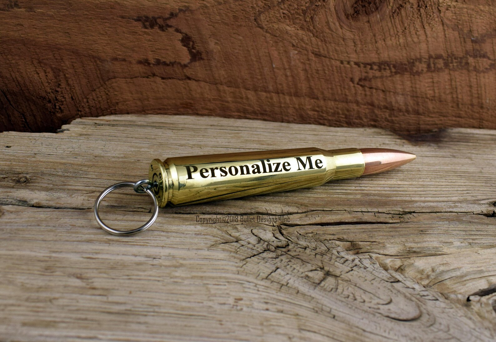 Bullet Keyring DARK Engraved 50 Caliber Brass Bullet Key Etsy