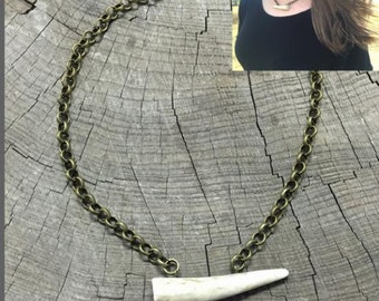 Deer Antler Necklace, Antler Chain Choker