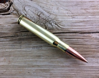 50 Caliber Bullet Ink Pen, 50BMG, Bullet Pen, 50 Cal Ink Pen, Groomsman Gift, Military, USMC, Engraved, Personalized, Custom, Non Refillable