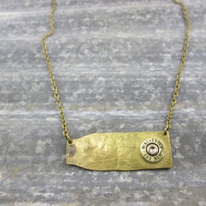 Bullet Necklace / Winchester 223 Caliber Hammered Bullet Necklace /hammered Necklace / Brass Necklace / Custom